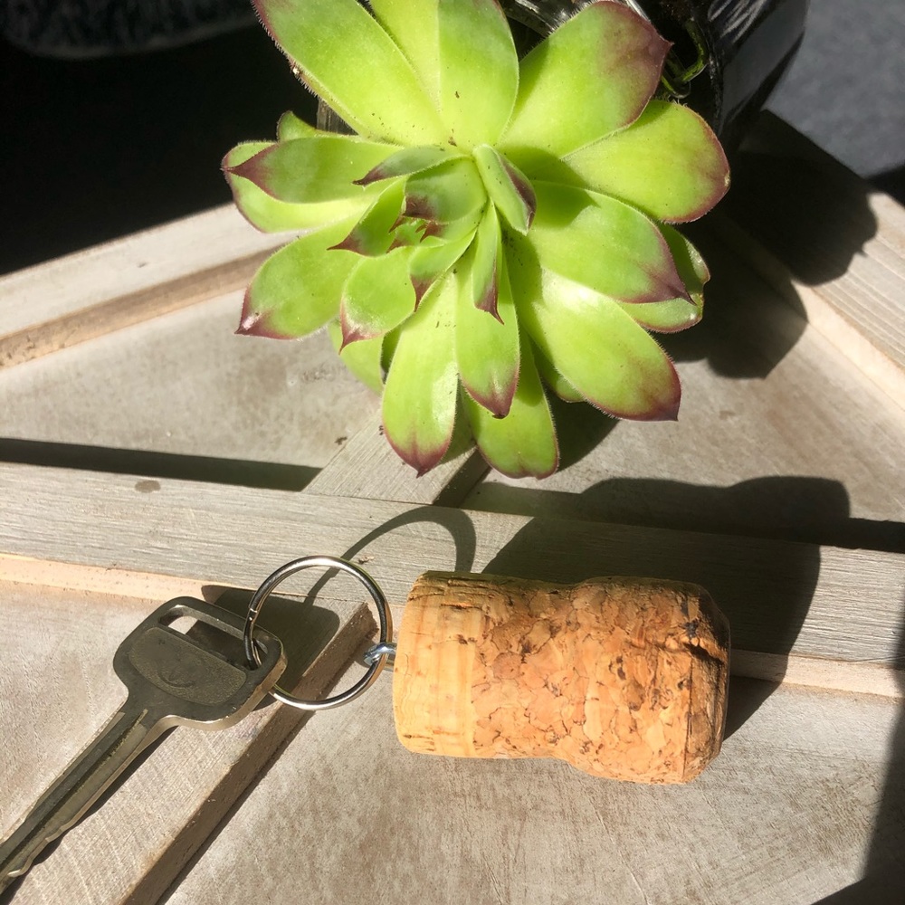 Champaign cork keychain